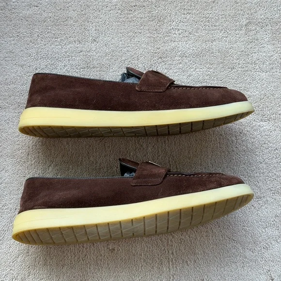 Prada Brown Suede Loafers - Picture 2 of 9